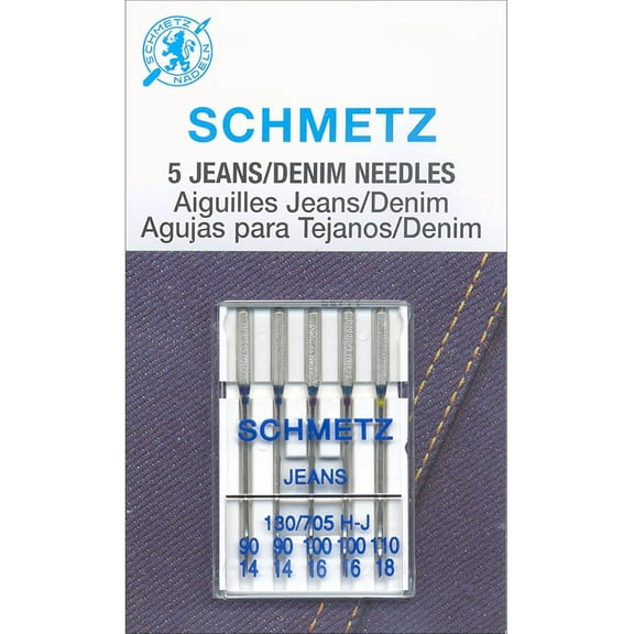 Teamwork Jean and Denim Machine Needles, Sizes 14/90 (2), 16/100 (2) 18/110 (1)