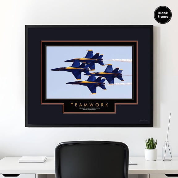 Teamwork Jet Poster, Motivational Office Wall Art, Unframed Paper Poster 8x10in