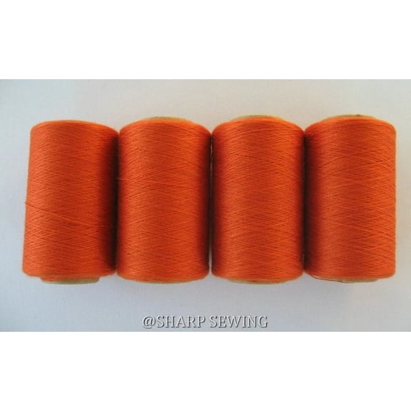 Teamwork MEDIUM ORANGE #835  SPUN POLYESTER SERGER & QUILTING THREAD 4 TUBES 1000 YDS. EA
