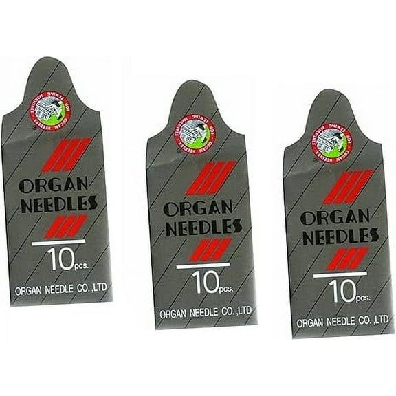 Teamwork MSB 30 Pieces Ball Point Jersey Home Sewing Machine Needles Assortment (Organ 15X1 Size#10,12,14)