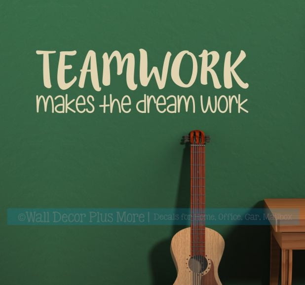 Teamwork Make the Dream Work Inspiring Office School Wall Art Decal ...