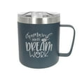 thumbnail image 1 of Teamwork Makes The Dream Work Mug / 12 oz. Navy Blue Engraved To Go Stainless Steel Coffee Mug / Employee Appreciation Gift, 1 of 4