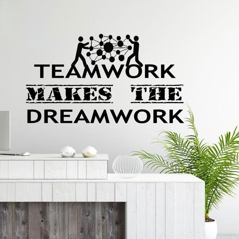 Teamwork Makes The Dreamwork Quote Office Wall Art Decal Business ...