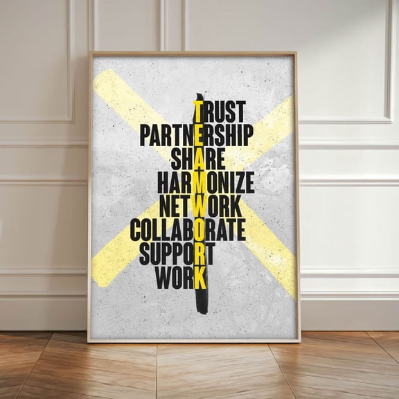 Teamwork Office Wall Art, Trust Collaboration Motivation Poster, Modern Workplace Poster, Team Building Decor, Home Decor, 24x36 UNFRAMED