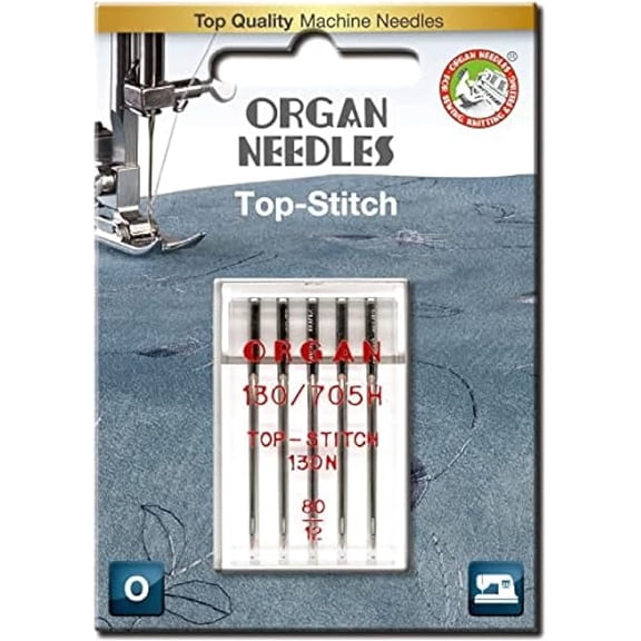 Teamwork Organ Needles 80/12 Topstitch x 5 Needles