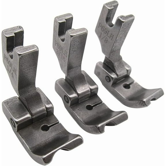 Teamwork -#P69LH SET OF High Shank Hinged Piping Feet Compatible with/Replacement for JUKI BROTHER SINGER CONSEW Industrial Single Needle Sewing Machine(P69LH 1/8+3/16+1/4)