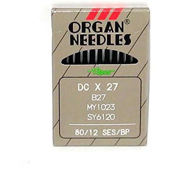 Teamwork PUMICHA Needles Supplies for 10 O.R.G.A.N B-27 Size#12/80 O.V.ER.LO.C.K S.E.R.G.E.R Ballpoint Needles DCX27 for Sewing Machine.