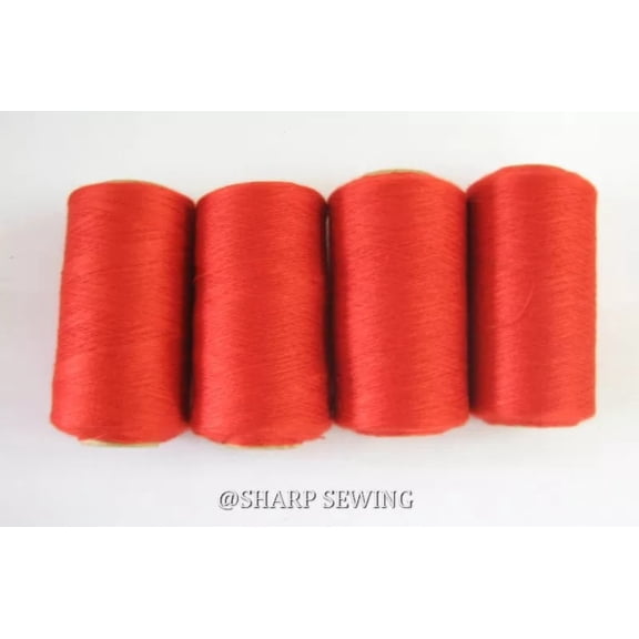 Teamwork RED #611 SPUN POLYESTER SERGER & QUILTING THREAD 4 TUBES 1000 YDS. EACH