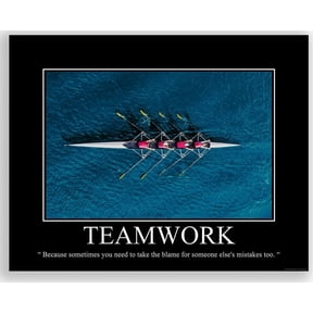 Teamwork Rowing Demotivational Poster Sarcastic Funny Office Decor Snarky Ironic Wall Art - Demotivational Posters for Office