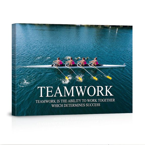 Teamwork Rowing Inspirational Sports Watersport For Home Office Canvas