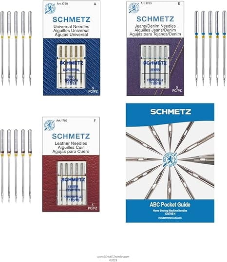 SCHMETZ Heavy Duty Sewing Machine Needle Combo Pack - 15 Needles + Guide, Universal, Jeans, Leather - View #12