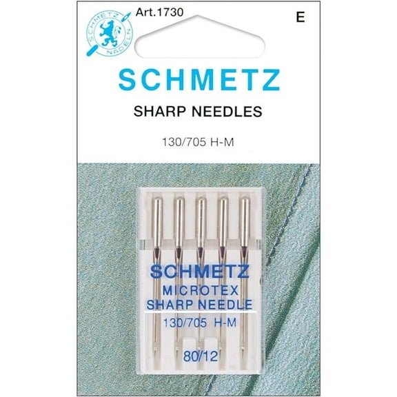 Teamwork Schmetz Microtex Sharp Machine Sewing Needles, Size 80/12, Package of 5