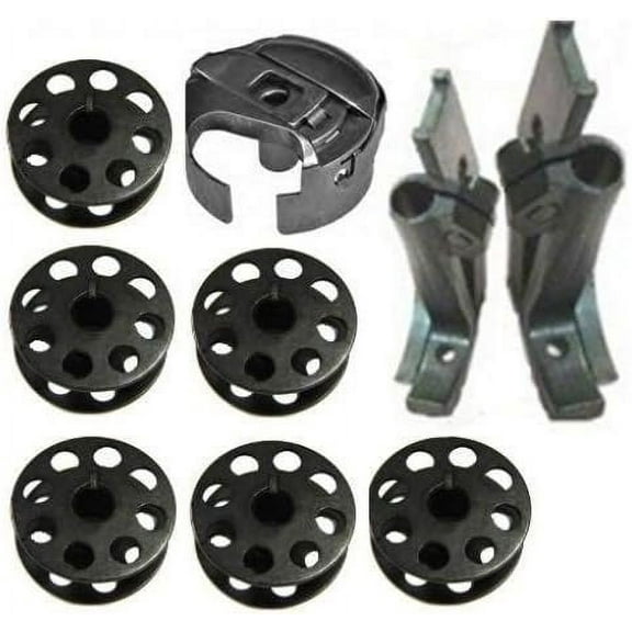 Teamwork (Ship from USA) 206RB,1-M Bobbin Case #18045, 6pcs.M Bobbins,Left& Right Zipper FeetPLKHG484UY2933