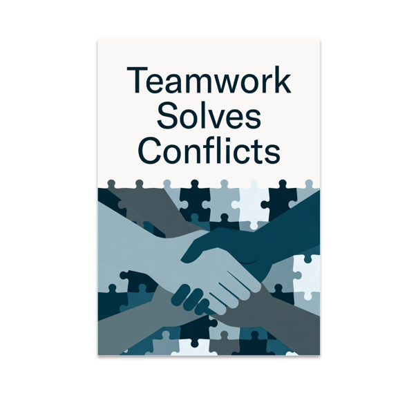 Teamwork Solves Conflicts Wall Art - Military & Crisis Management Professionals - 13x19 Poster Print