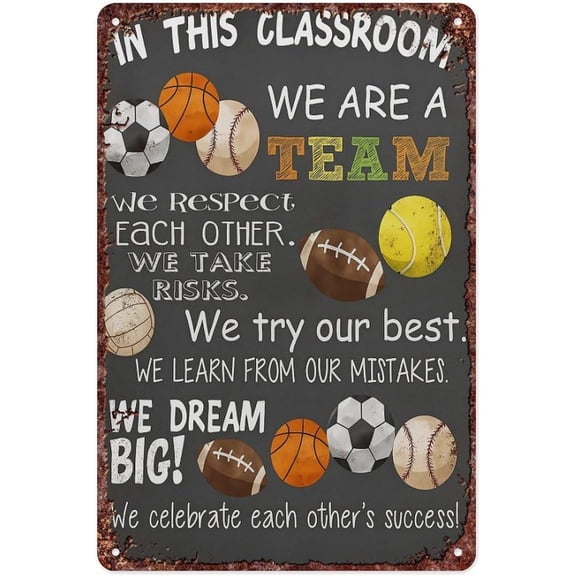 Teamwork Sports Themed Interesting Measures Metal Sign 12 x 8 Inch Vintage Wall Decor