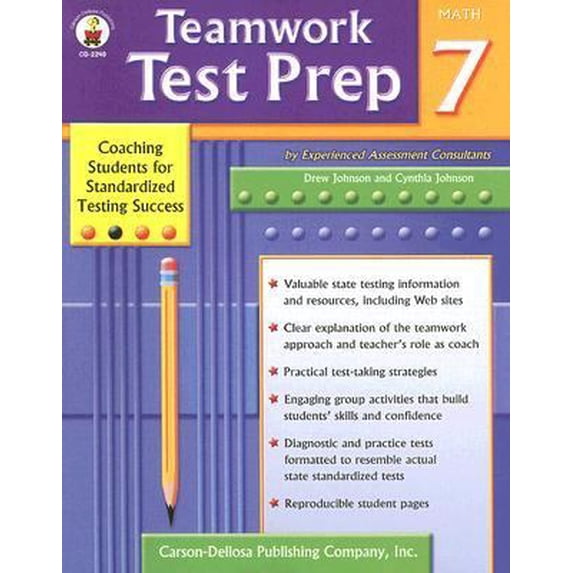 Pre-Owned Teamwork Test Prep Grade 7 Math (Paperback) 0887242731 9780887242731