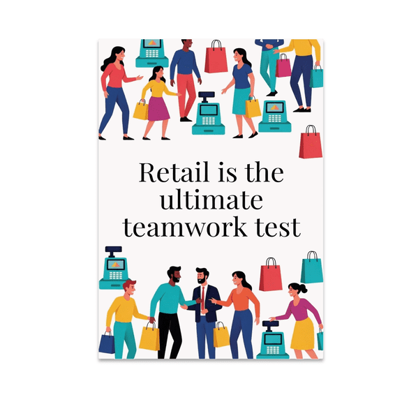 Teamwork Wall Art - Retail Staff Collaboration - 13x19 Poster Print
