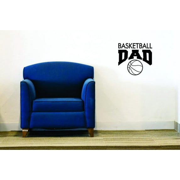 Teamwork Wall Decal Sports Basketball Dad Father Positive Exercise Bedroom Decoration for Kids Boys and Girls - Size: 22 In x 22 In