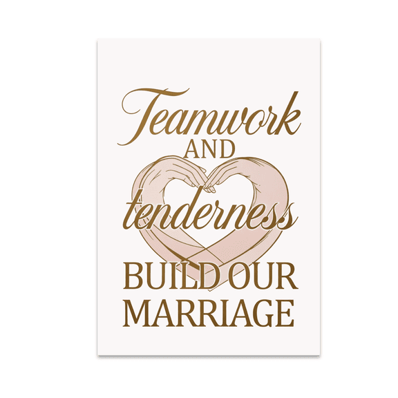 Teamwork and Tenderness Build Our Marriage - Wedding Decor - 13x19 Poster Print