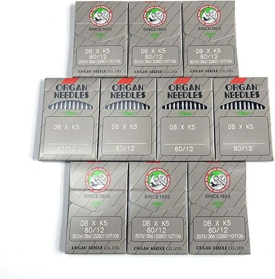 Teamwork evernice 100 Organ Dbxk5, Db-K5 Round Shank Needles for Tajima Brudan Zsk Embroidery Machine (Singer 12 / Metric 80)