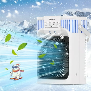 Teanyotink Portable Air Conditioners, Evaporative Air Cooler Upgraded   Cool Mist 3 in 1, 2/4/6/8H Timer,7 Color Lights Misting Humidifier Personal Mini AC Desktop Fan for Room Home Bedroom Office