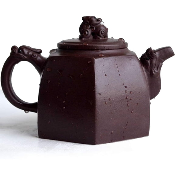 Teapot 330ml Chinese Yixing Genuine Clay Zisha Dragon Lion Pot (Zini clay)
