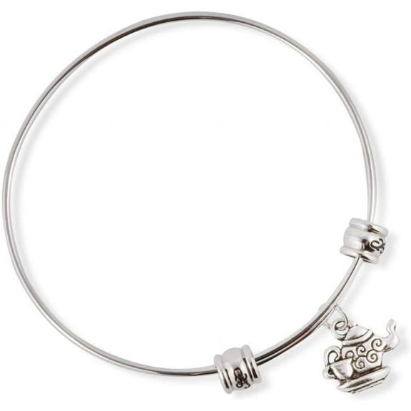 Teapot Bracelet | Tea Pot Teacup Tea Cup Bracelet Bangle Charm Gift for Women Men Jewelry Kettle Tea Set Teakettle English Chinese Accessories