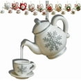 thumbnail image 1 of Teapot & Cup Ornament, Christmas Ornaments Coffee and Tea Gifts Ornaments for Christmas Tree, Hanging Hot Cocoa & Tea Teapot Decorative Ornaments for Holiday, 1 of 3