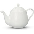 thumbnail image 1 of White Porcelain Teapot 2 Cup Raffles Small Ceramic Tea Pot for Loose Leaf Tea or Bags Modern White Teapots for Tea Party Durable Elegant Teapot Ceramic Teapot with Strainer for Daily Use, 1 of 7