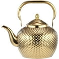 thumbnail image 1 of Teapot for Stove Top, Stovetop Tea Kettle, Food Grade Stainless Steel Tea Kettle, 2.1qt Metal Tea Pot with Tea Strainer for Easy Tea, Coffee, Gold, 2 Liters, 1 of 8