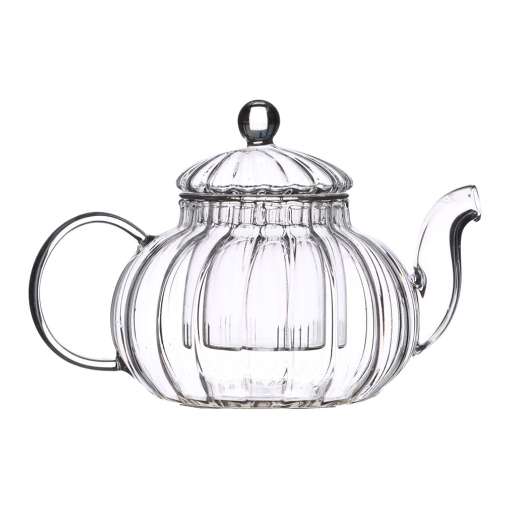 Teapot Tea Glass Kettle Pumpkin Shape Infuser Filter Teaware Maker