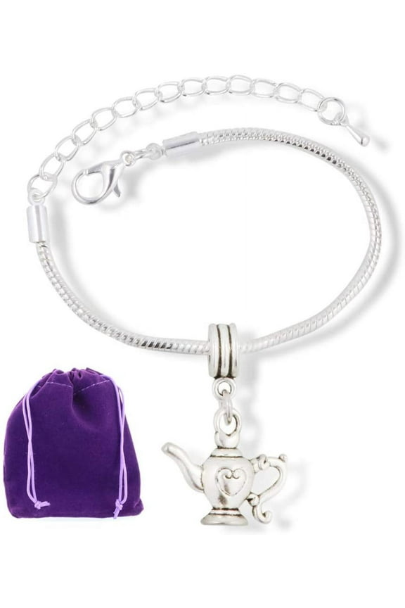 Teapot Tea Pot Teacup Tea Cup Bracelet Charm Gift for Kids Women Men Girls and Boys Jewelry Kettle Tea Set Teakettle English Chinese Accessories