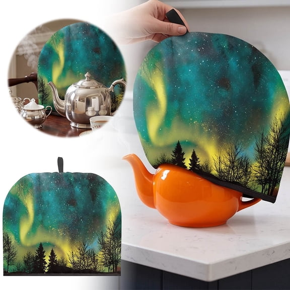 Teapot Warmer Cover, Insulated Tea Cozy, Printed Kitchen Accessory, Heat Retaining Pot Holder for Home Dining and Cafe