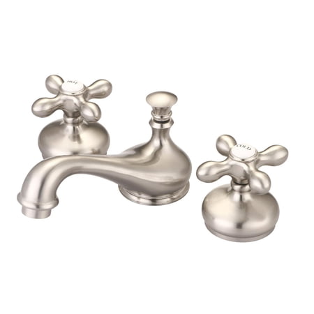 Teapot Widespread Bathroom Sink Faucet - Metal Cross Handles