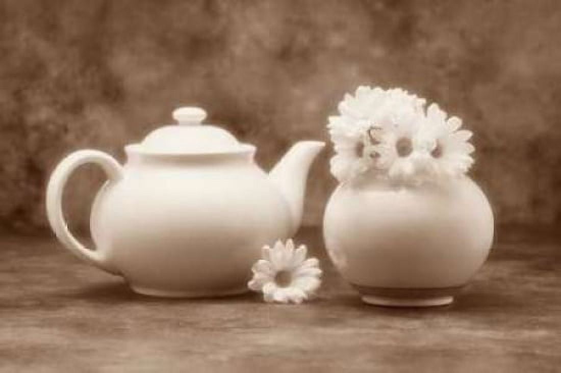 Teapot and Daisies II Canvas Art - C Thomas McNemar (24 x 36)