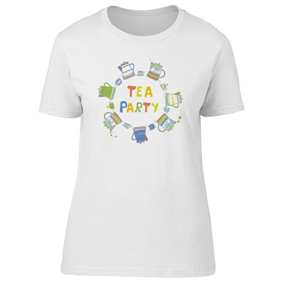 Teapots In A Circle And Quote T-Shirt Women -Image by Shutterstock, Female Medium