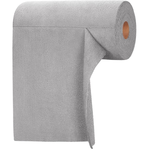 Tear-A-Rag Roll -50 Pack, 12 x 12 Microfiber Cleaning Cloth, Reusable Towels for Home, auto and Shop (Grey)