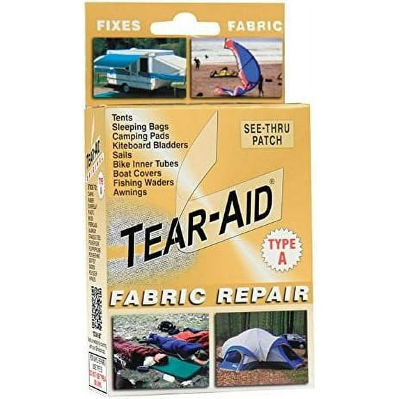 Liberty Mountain Tear Aid Fabric Repair Kit Patch Type A - Fabric Repair - 3" x 12", Orange