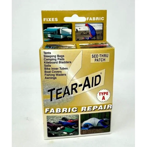 Tear-Aid * Fabric Repair See-Thru Patch * Type A 'Tent/Sails/Sleeping Bags/Bike'