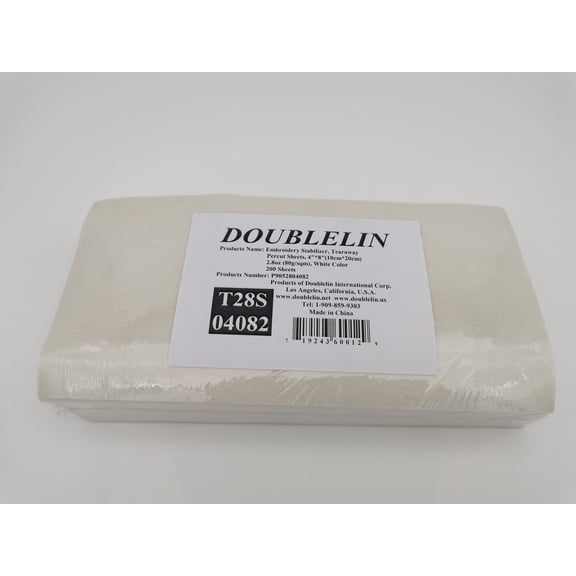 DOUBLELIN 2.8oz Tear-Away Cap Hat Embroidery Stabilizer, 4x8 200 Sheets