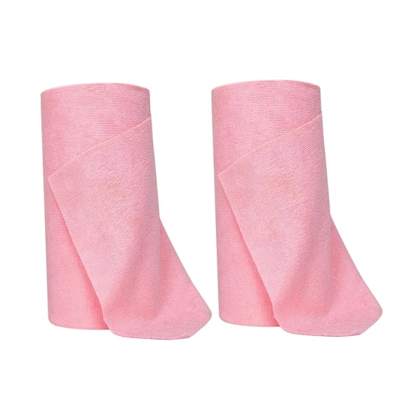 Tear-Away Microfiber Cleaning Cloth Roll, 2 Rolls, 20 Sheets Each, Pink