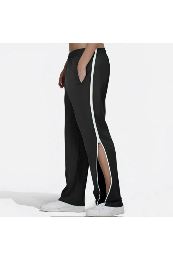 Tear Away Pants for Men Side Zipper Lightweight Pants Zip Leg Sweatpants Breakaway Post Surgery Recovery Zipper Pants
