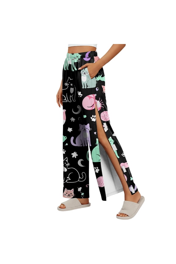 Tear Away Pants for Women Side Full Open Sweatpants Loose Fit Casual Post Surgery Adaptive Clothing with Pockets