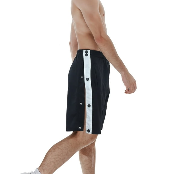 Tear Away Shorts For Men Breakaway Athletic Shorts Relaxed Fit Post Knee Operation Recovery Shorts With Pockets,Black,XXL
