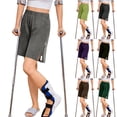 thumbnail image 1 of Tear-Away Shorts with Side Snaps for Post-Surgery Recovery - Unisex Cotton Blend Athletic Shorts with Pockets, Ideal for Knee & Hip Surgery, Comfortable Lounge Wear Dark Gray XXL, 1 of 8