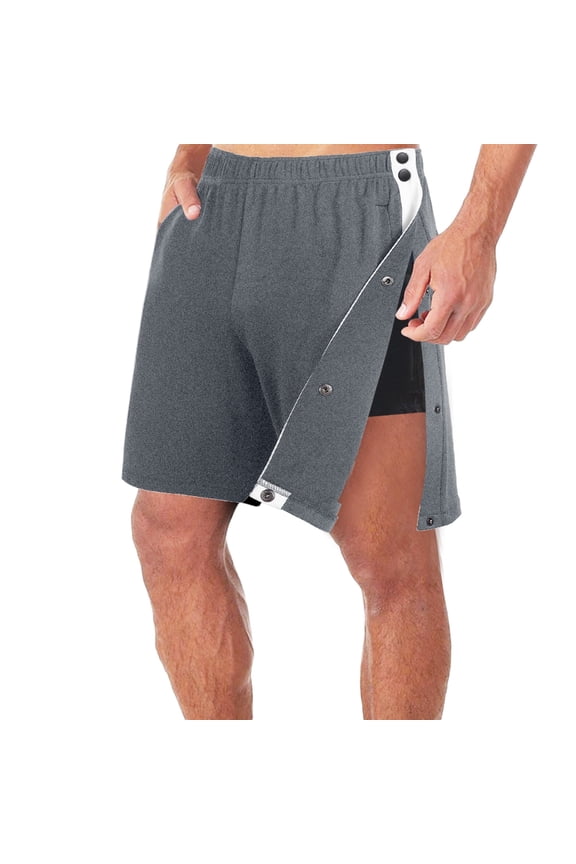 Tear Away Shorts for Men Post Surgery Adaptive Clothing Wide Leg Snap Loose Fit Shorts Big & Tall Pants Plus Size Summer