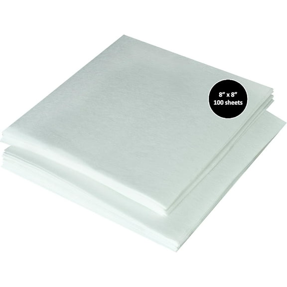 Tear Away Stabilizer for Embroidery  100 Precut Sheets 8"x8"  Medium Weight Embroidery Backing Stabilizer for Embroidery Machines, Sewing Fabric, Craft Supplies & Embroidery Supplies