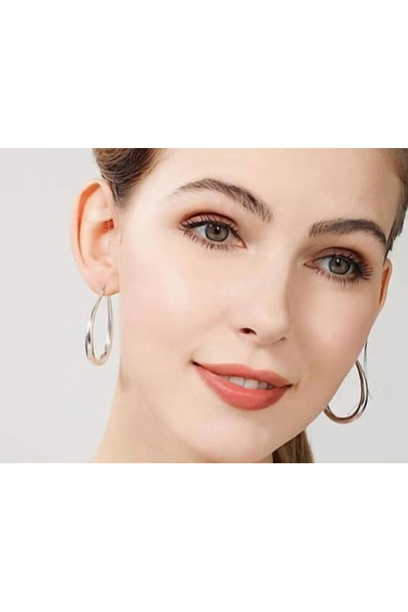 Tear Drop Hypoallergenic Hoop Latch Earrings