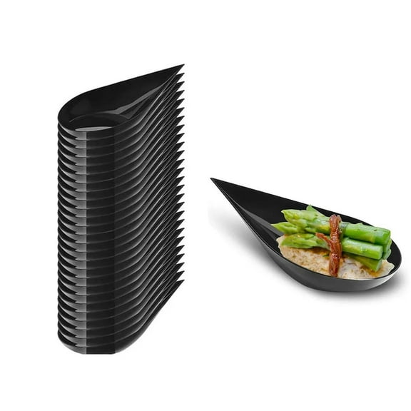 Tear Drop Mini Appetizer Plates,Reusable Plastic Spoons Desserts Appetizers Dishes Serving Plate,Catering Dessert Tasting Cups