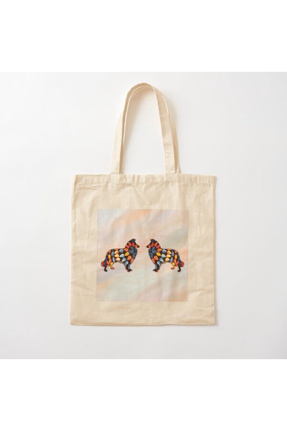 Tear-Drop Sheepdog Canvas Tote Bags, Reusable Shopping Bag